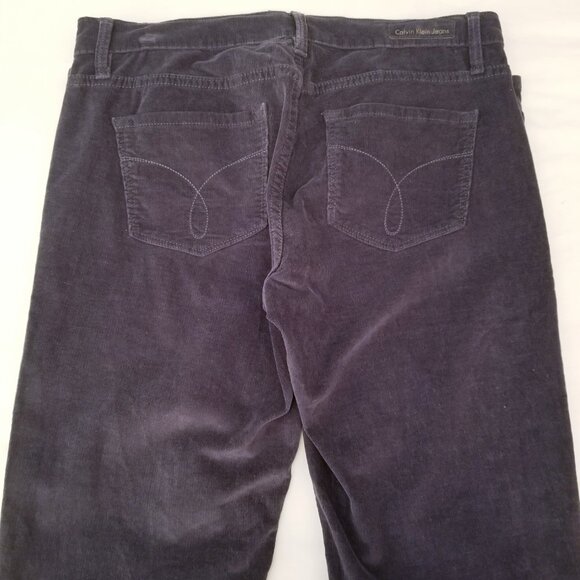 Calvin Klein Corduroy Deep Blue Green Jeans Straight Ladies Size 10 - Picture 7 of 8